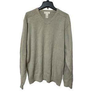 Nevada Vintage Mens V-Neck Long Sleeve Sweater Academia Beige 90s Size 2XL